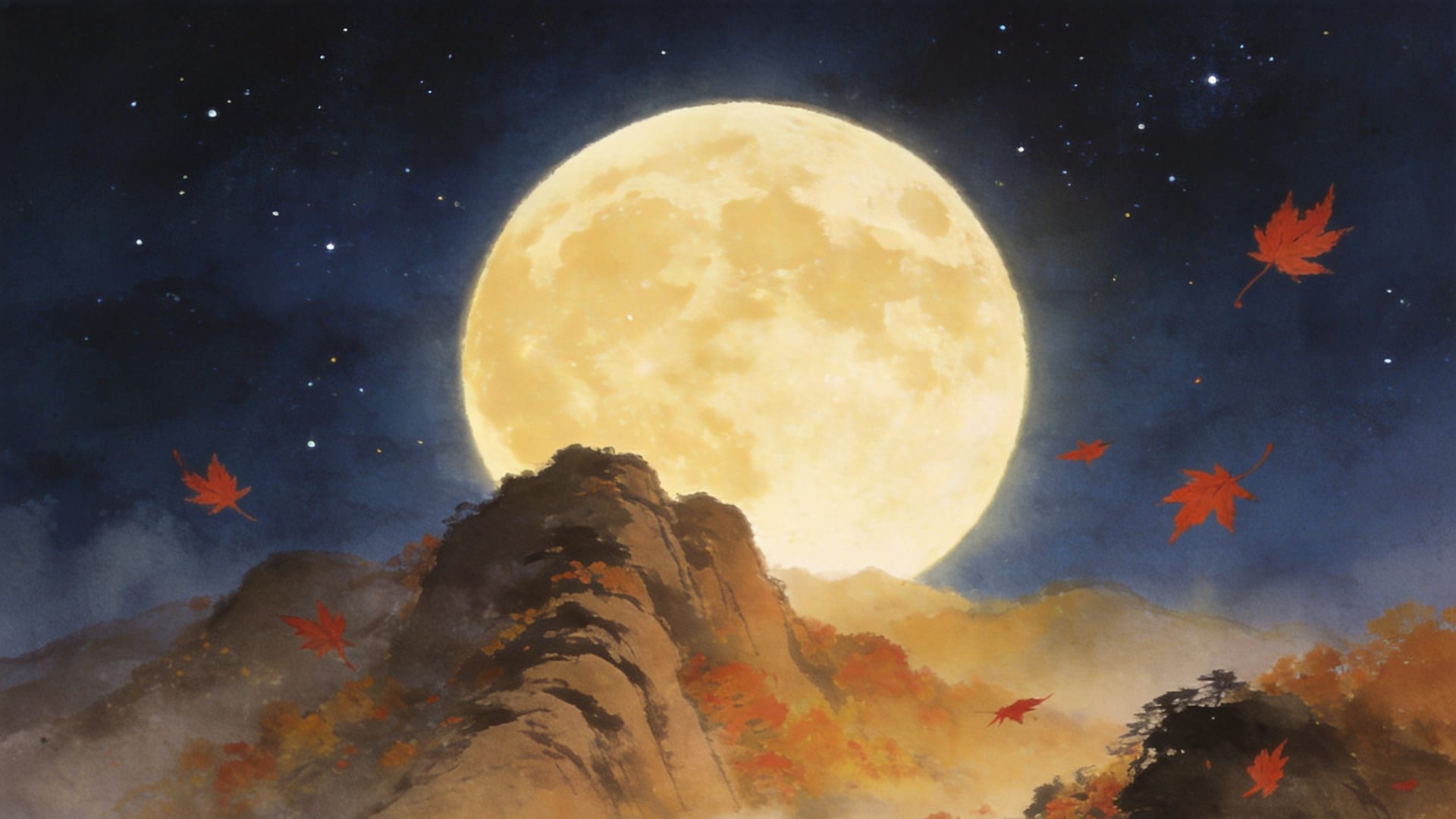 月满山村·夜